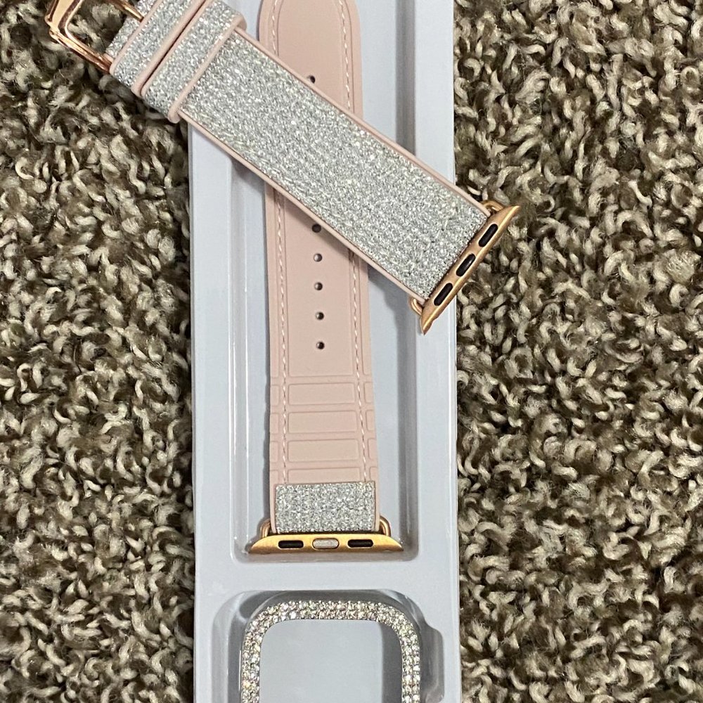Bling Apple Watch Band, Pink and Rose Gold metal! New In box! - Picture 3 of 3